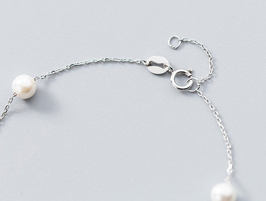 Delicate Pearl Dots Bracelet — Minimalist & Timeless Silver Shine