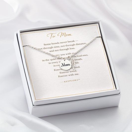 Forever In My Heart — Mom Memorial Necklace (Angel Wing Charm)
